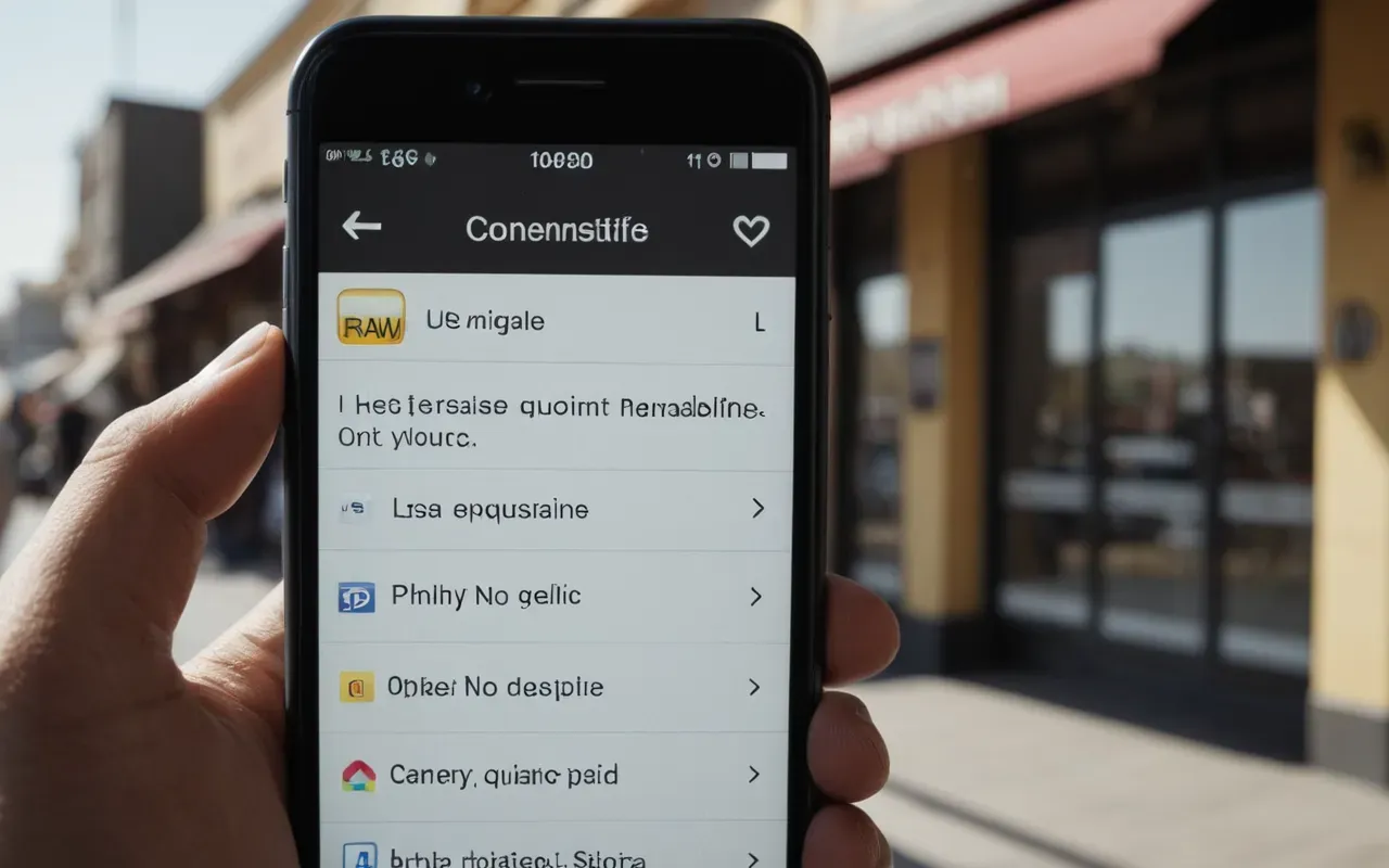 A close up of a smartphone screen showing a text message conversation in bright daylight with soft shadows and blurred background objects.