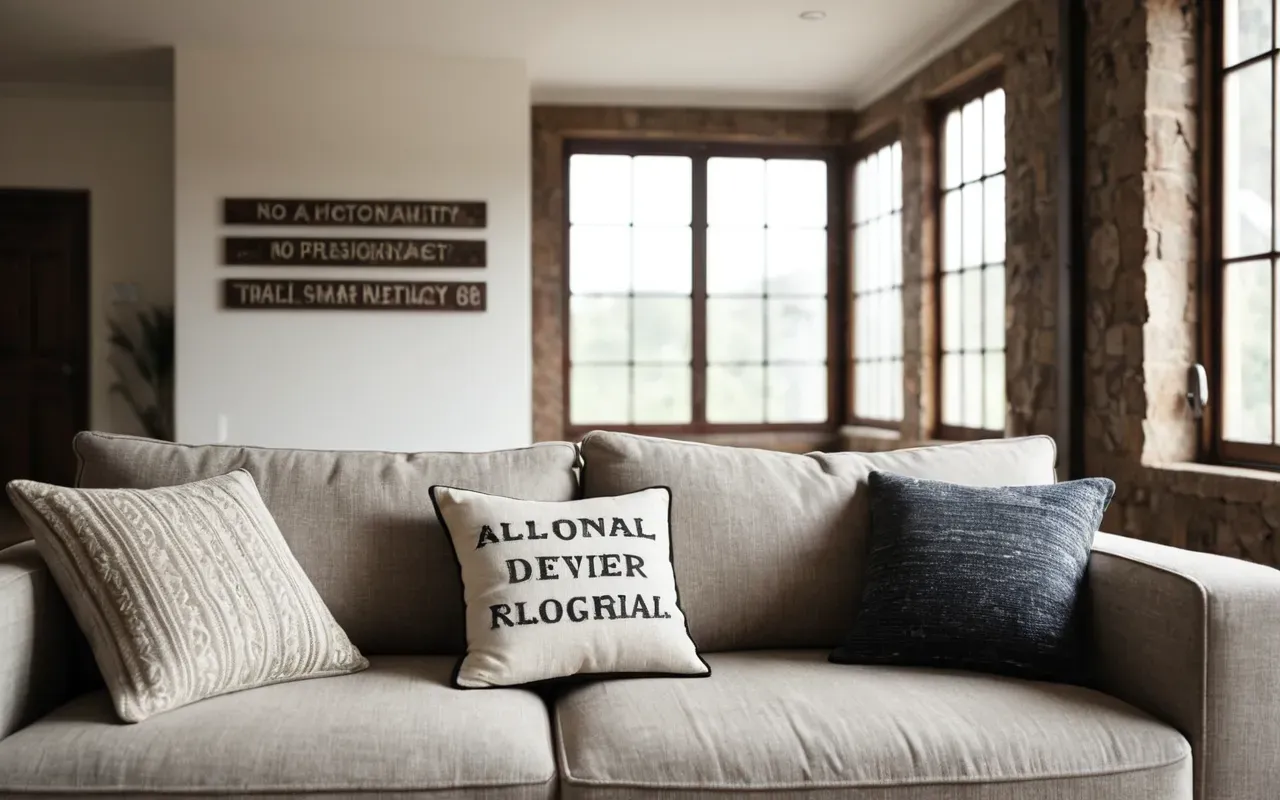 A bright and airy living room with a sofa and soft natural light streaming through large windows.