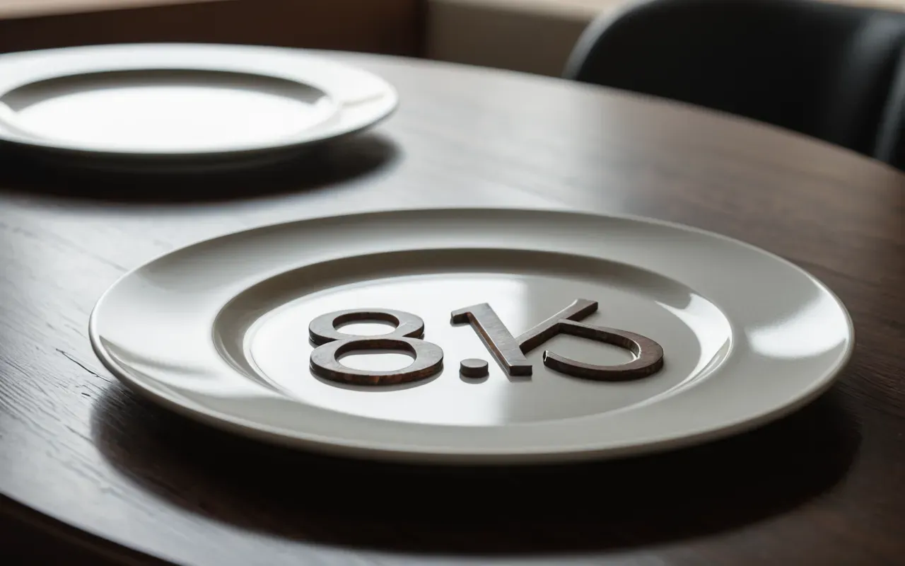 A close up of a plate with slightly imperfect food on it placed on a clean modern table with soft afternoon light