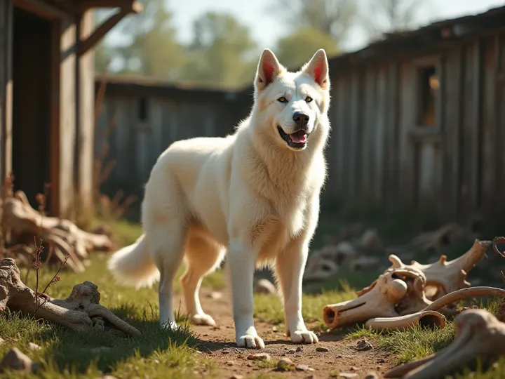 The Great Pyrenees Who Turned a Farm into an Open Air Bone Gallery